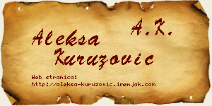 Aleksa Kuruzović vizit kartica